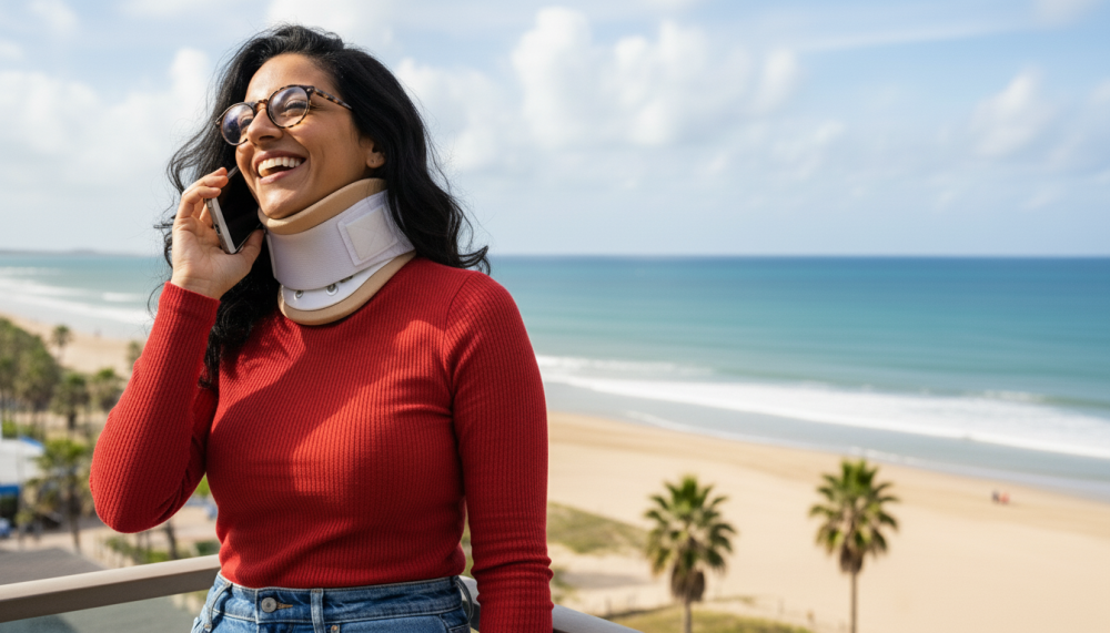 woman with neck injury