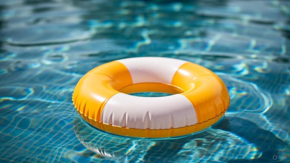 floaty in swimming pool