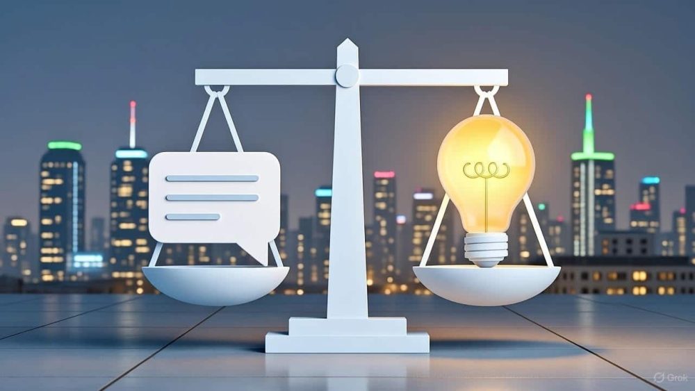 justice scale truth versus chatter