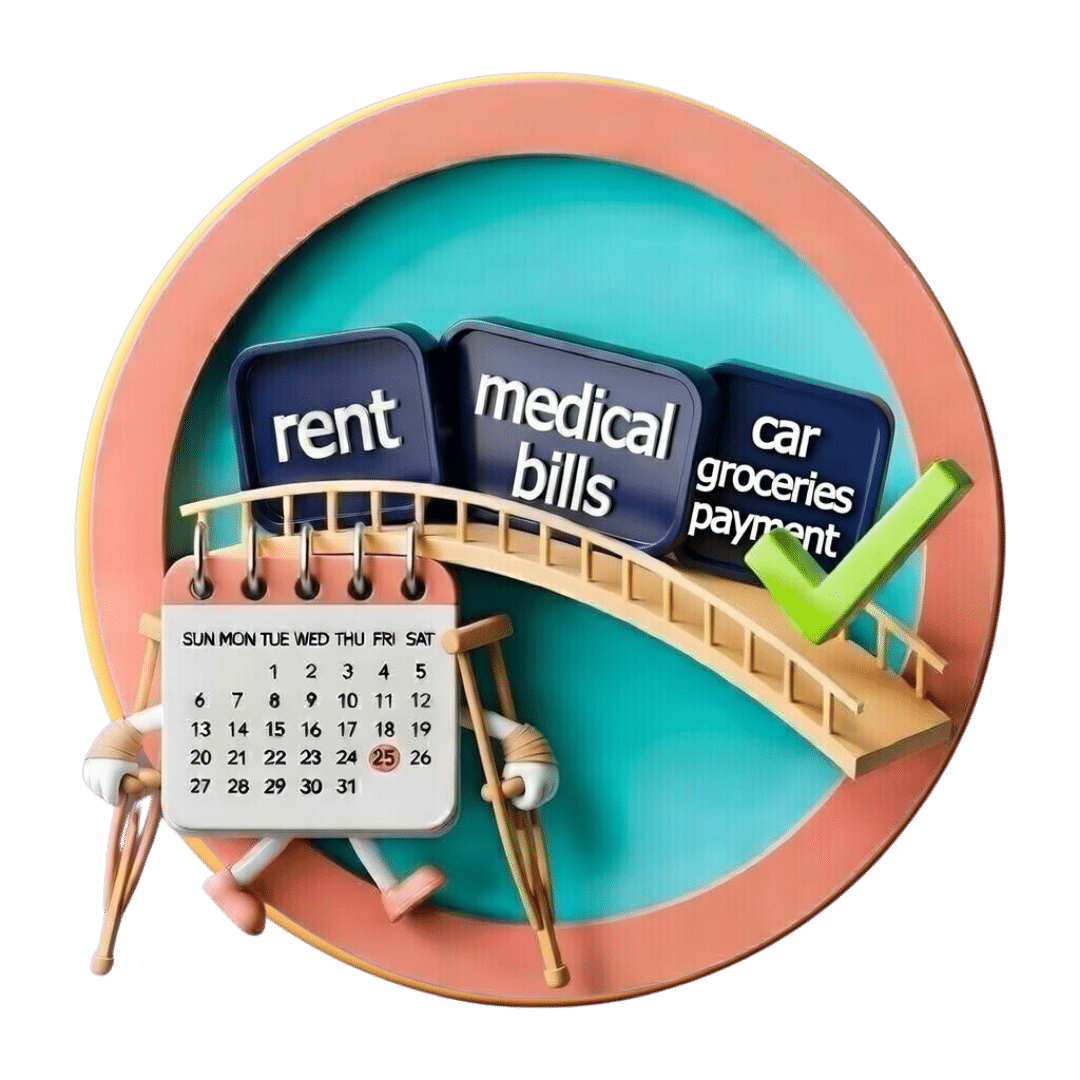 Medical bills, rent, groceries and personal injury bridge